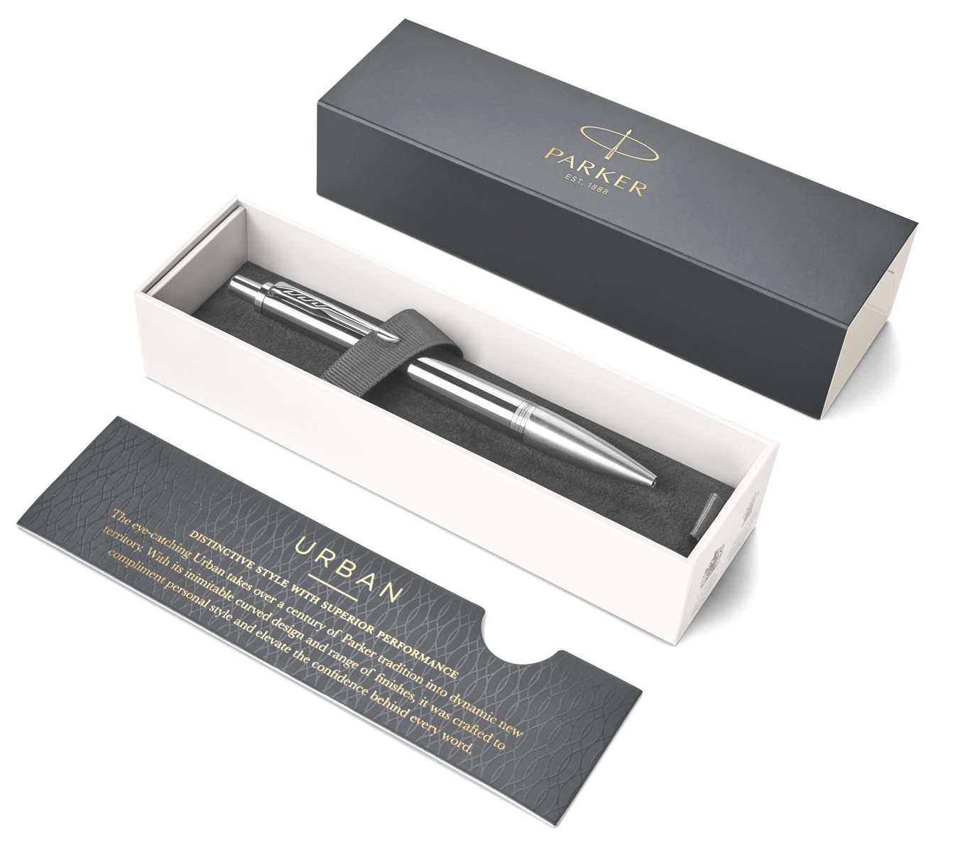 Ручка шариковая Parker Urban Premium Silver PVD напыл.серый корпус синяя М
