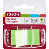 Закладки Attache 45*25 1 цвет х25 листов зеленый пластик