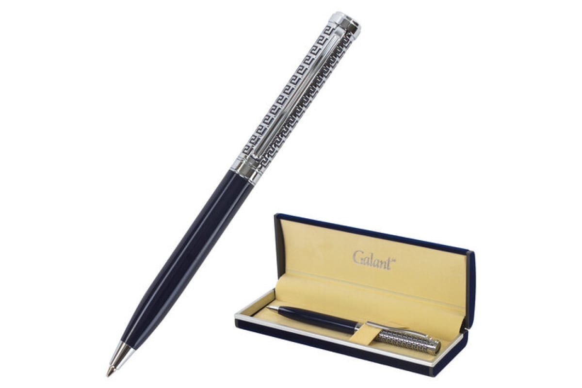 Ручка шариковая Galant Empire Blue 0,7 мм, серебр/синий корп., хром. детали