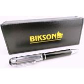 Ручка шариковая BIKSON Unique синяя, поворотный, Черный с серебр.металл.корпус, футляр