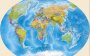 Карта Физическая Мир 1:25М картон