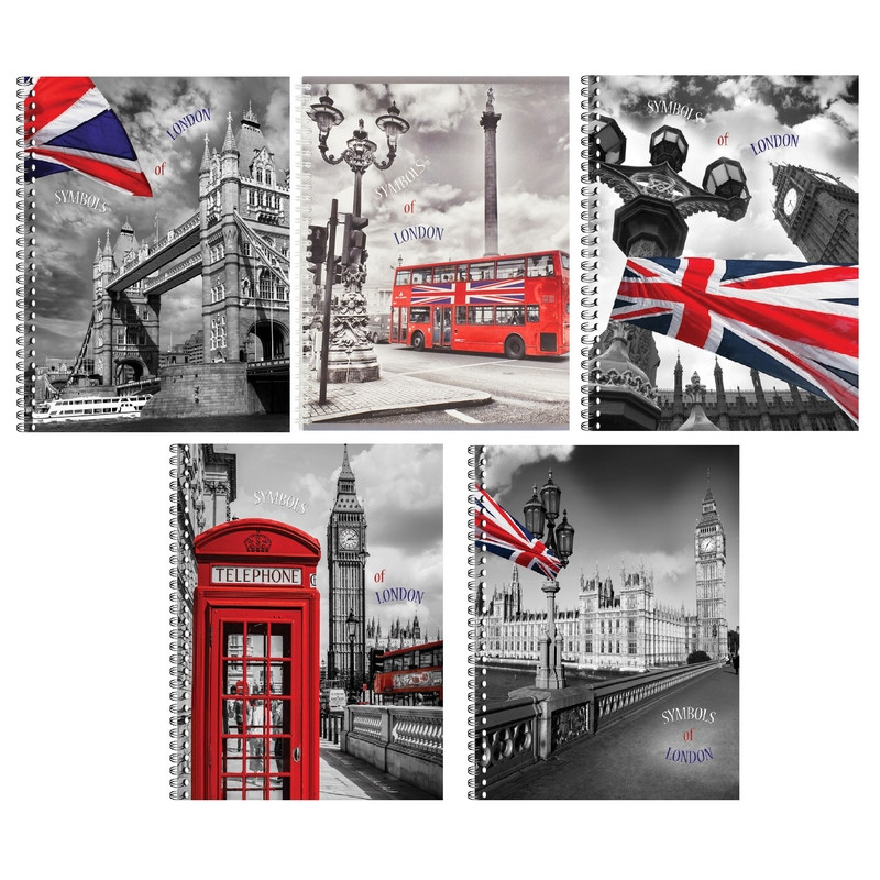 Тетрадь общая 80 листов А4 Лондон, гребень, ТО80А49375