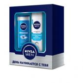 Набор под.Nivea Мужской Пробуждающий (охл.пена д/бритья + гель д/душа)