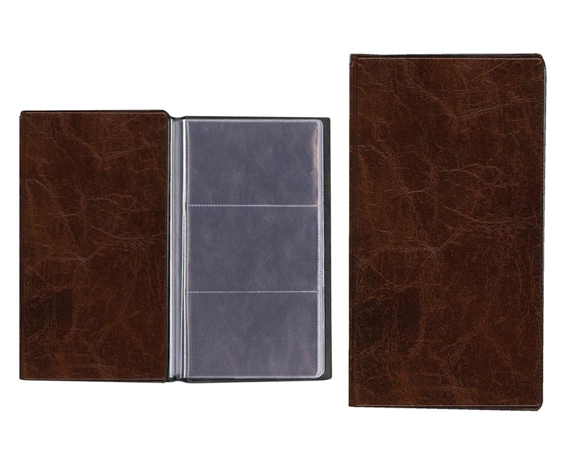 Визитница 115х200 120карт. ПВХ коричневый