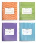 Тетрадь школьная 18 лис.Однотонные полоски УФ-лак клетка, Schoolformat