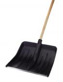 Лопата снеговая высокой прочности 420*420 пластик с кромкой с черенком