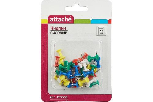 Кнопки д/проб.панелей цветные 30шт Attache