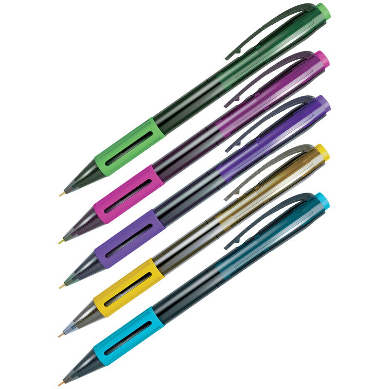 Ручка шариковая Berlingo "SI-400 Color" рез.автом.синяя