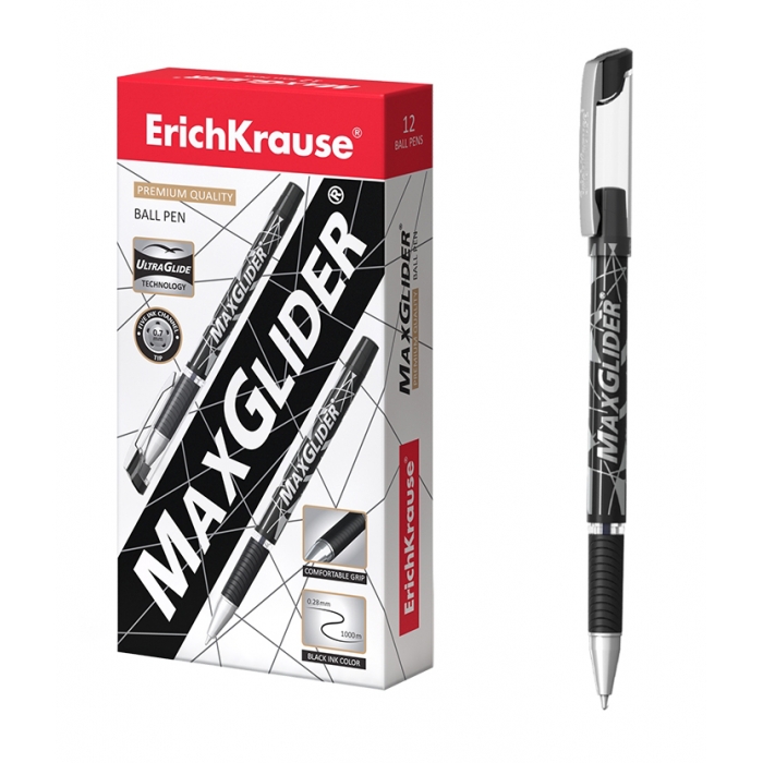 Ручка шариковая Erich Kr.Ultra Glide Technology MaxGlider черная