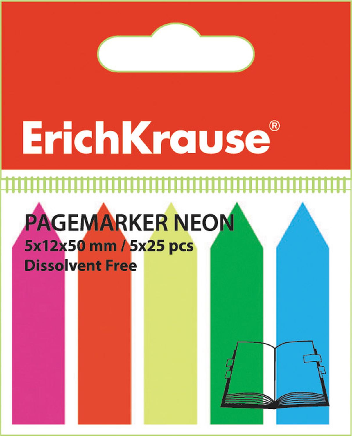 Закладки Erich Kr.50*12 5 цвет.стрелка неон пласт.