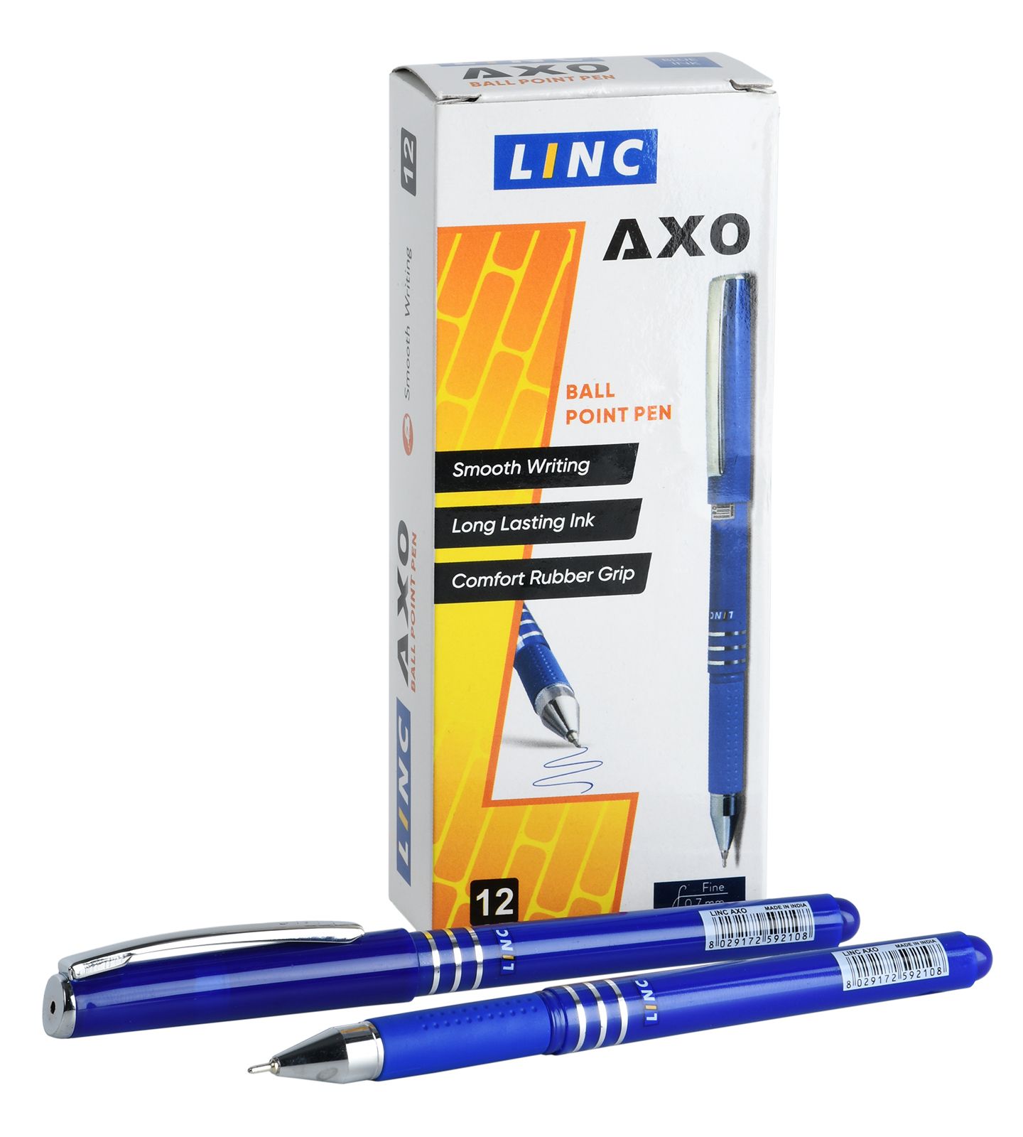 Ручка шариковая Linc Axo 0,7 синяя, игольч.