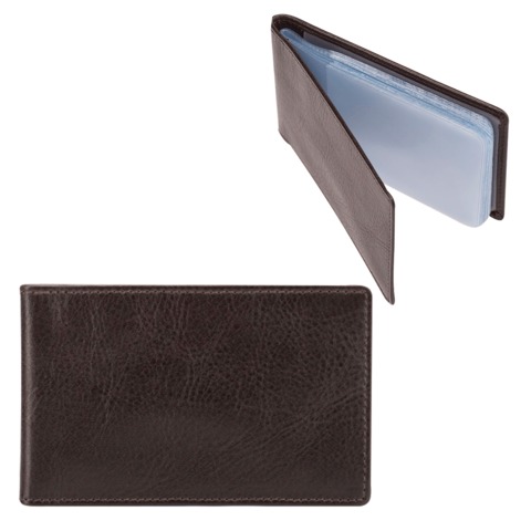 Визитница 72х130 40карт.кожа Estet черный