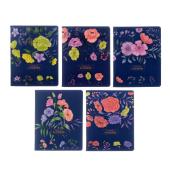 Тетрадь общая 96 л. кл.офс. А5 Цветы на синем