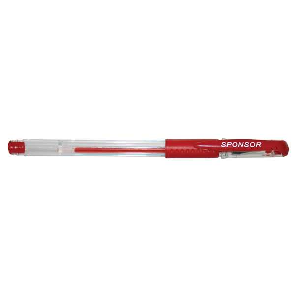 Ручка гелевая Sponsor красная с резин.