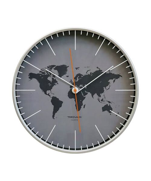 Часы настенные Troyka круглые серые 77777733