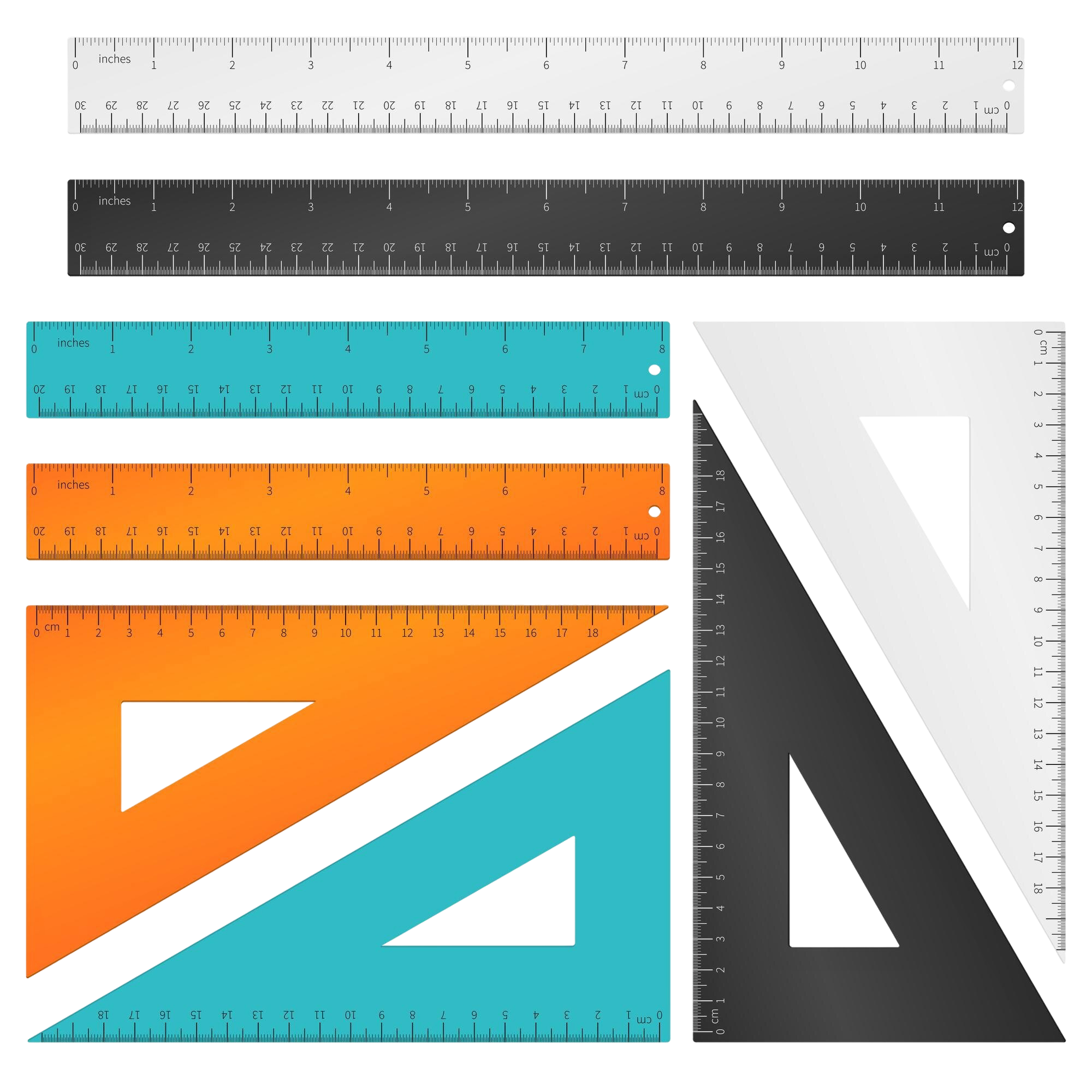 Линейки, треугольники, транспортиры