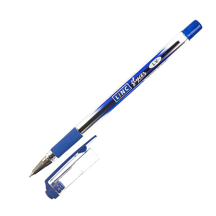 Ручка шариковая Linc Glycer синяя резин.грип