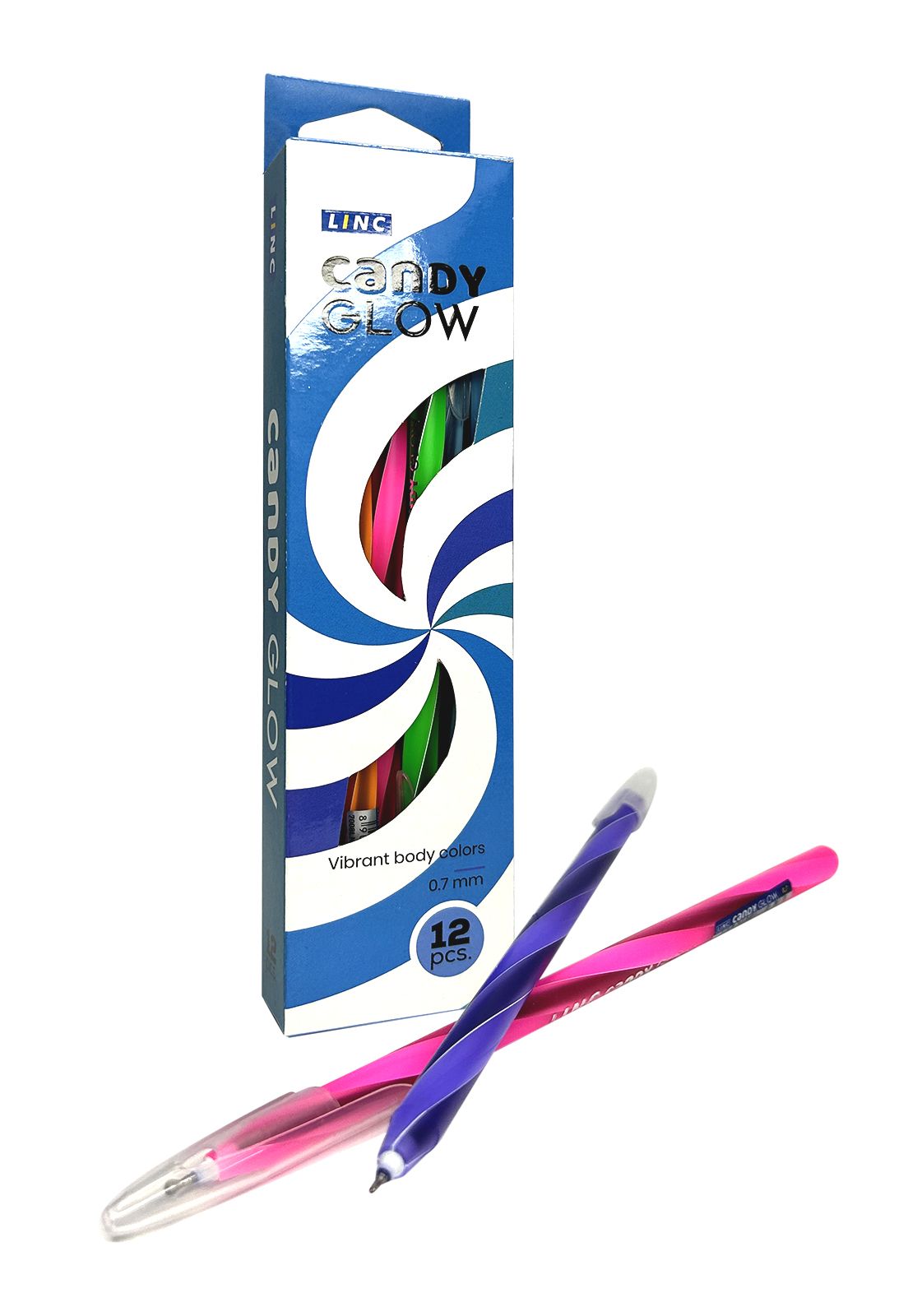 Ручка шариковая Linc Candy Glow 0,7 синяя