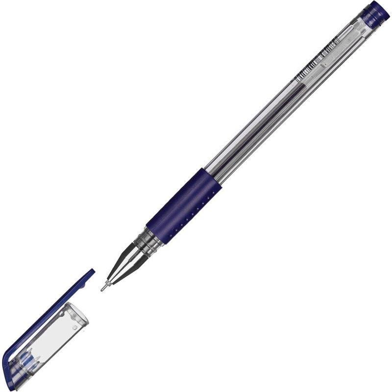 Ручка гелевая Attache Gelios-030 с рез. 0,5 синий игольчатый