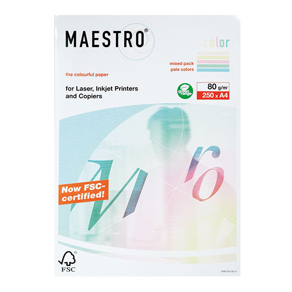 Бумага Master Color Pastel Mix 5цв. А4 250л