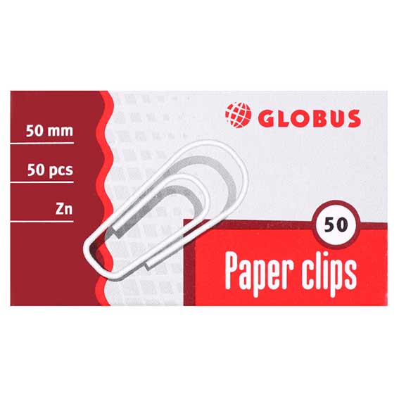 Скрепки цинковые 50мм/50шт.Глобус
