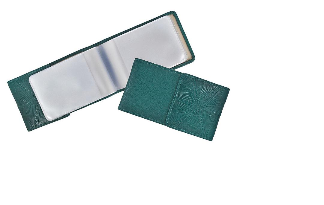 Визитница 72х125 40карт.кожа Abstraction зеленый