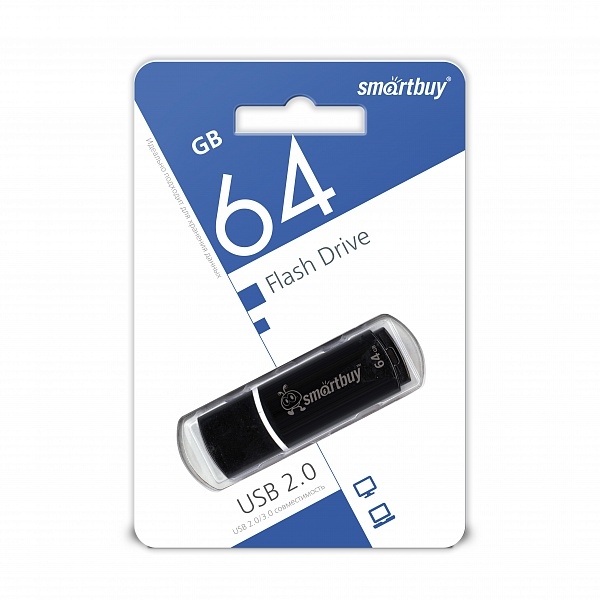 Флэш-память 64ГБ Smart Buy Crown USB 2.0 Черный