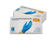 Перчатки винил/нитриловые синие Blend Gloves Blue S 100 штук