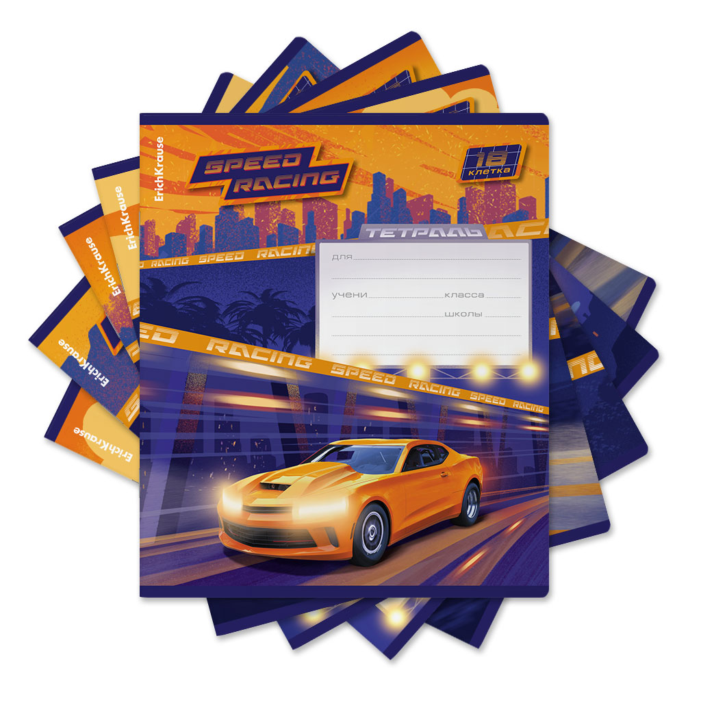 Тетрадь школьная 18 лис. ErKrause Sport Car клетка