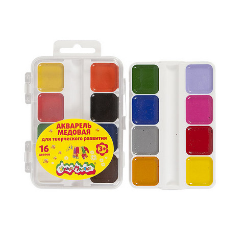 Краски акварель Каляка 16цв.пласт.квадрат