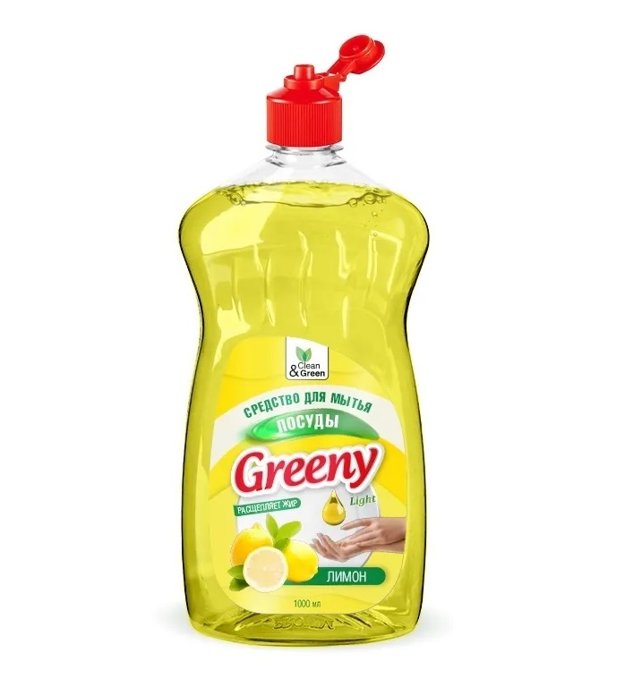 Ср-во д/мытья посуды Greeny Light 1 л Clean&Green ассорти