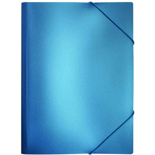 Папка пластик.на резин.15мм Index Metallic синяя