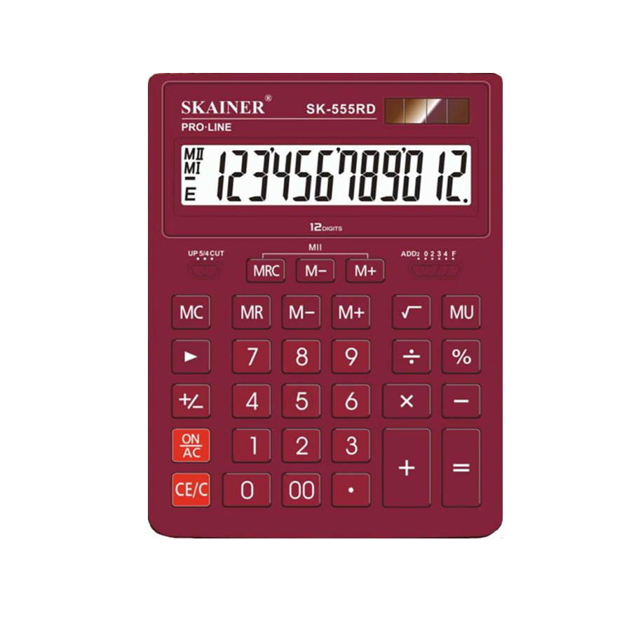 Калькулятор Skainer 12-разрядн.555 большой красный