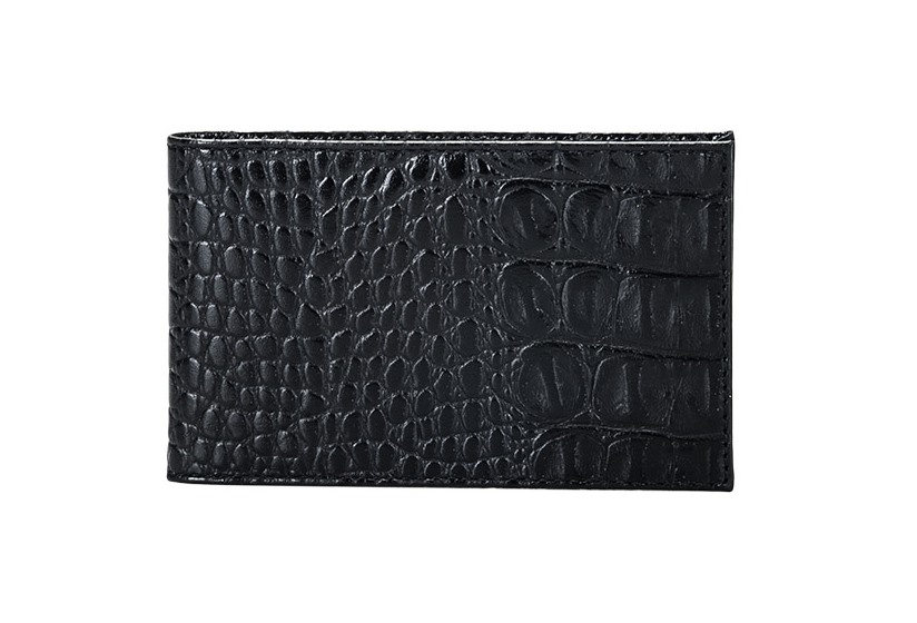 Визитница 70х155 40карт.кожа Кайман черный