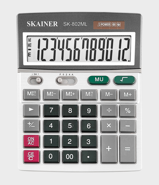 Калькулятор Skainer 12-разрядн.802