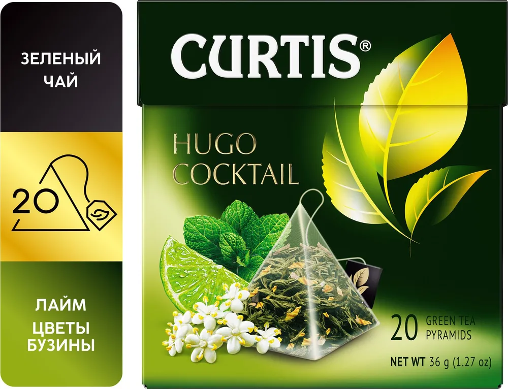 Чай зеленый CURTIS Hugo Cocktail, 20 пак.