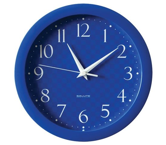 Часы настенные Салют круглые синие синяя рамка