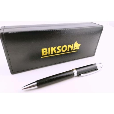 Ручка шариковая BIKSON Impeccable синяя, поворотный, Черный металл.корпус, футляр
