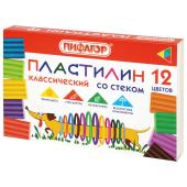 Пластилин 12 цв. 180 гр. ПИФАГОР Веселая такса