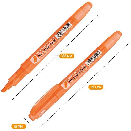 Маркер текстовой Crown Multi Hi-Lighter 1-4мм оранжевый