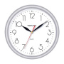 Часы настенные Troyka круглые белые серебристая рамка 21270212