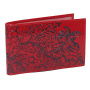 Визитница 66х110 40карт.кожа Гипюр красный